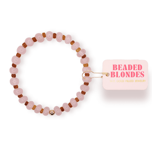 Caroline Bracelet in Pink and Brown: Standard 6.75 inch - She Chester