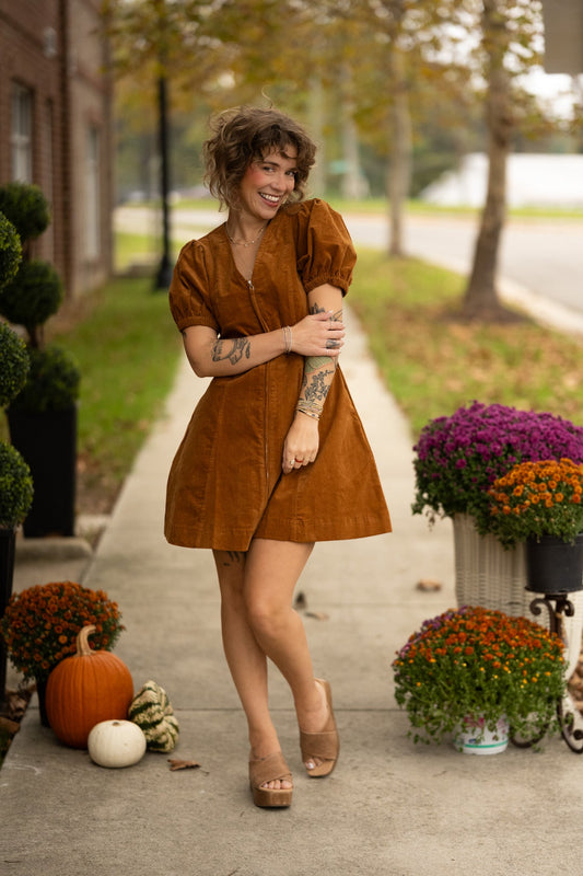 Caroline Camel Dress - She Chester