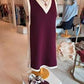Carrie Burgundy Accent Dress - She Chester