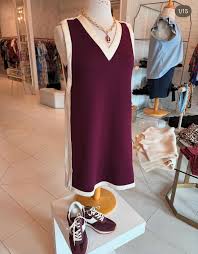 Carrie Burgundy Accent Dress - She Chester