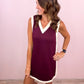 Carrie Burgundy Accent Dress - She Chester