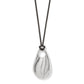 Cascade Black Leather Silver Necklace JM7697 - She Chester