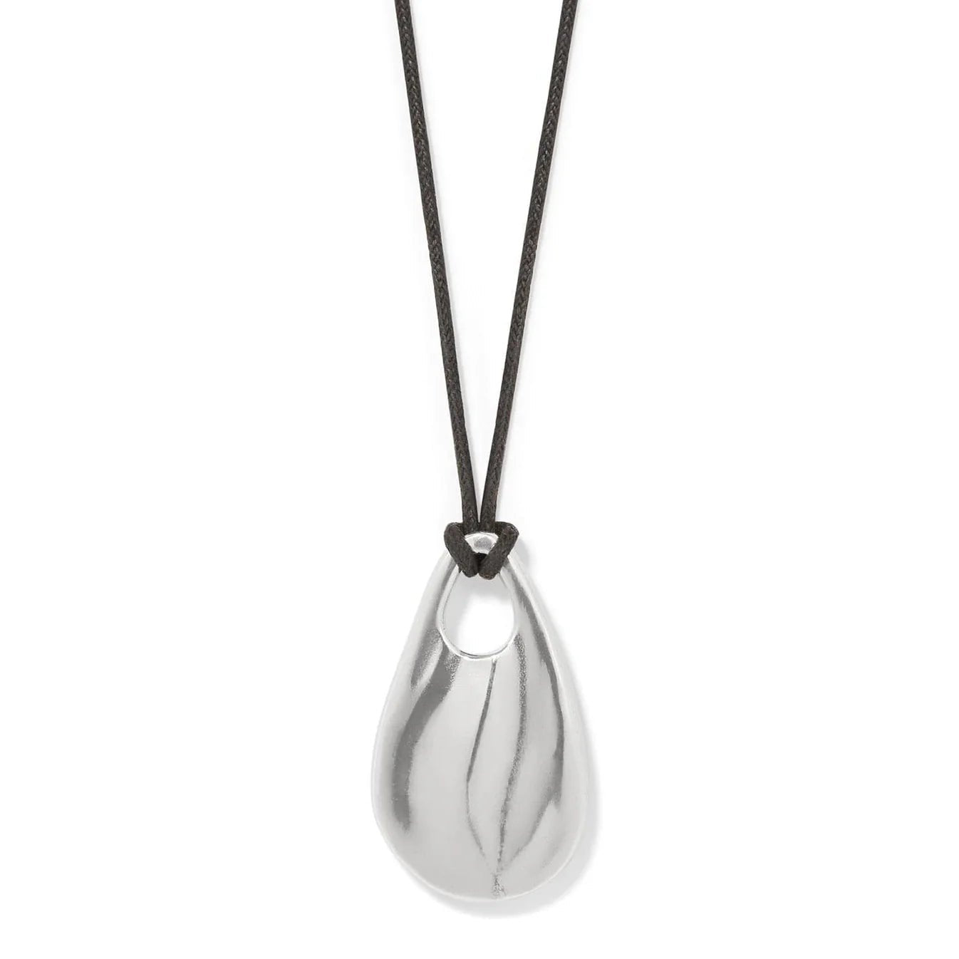 Cascade Black Leather Silver Necklace JM7697 - She Chester