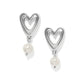 Cascade Open Heart Pearl Post Drop Earrings JA0279