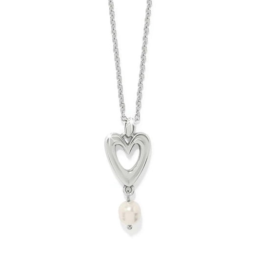 Cascade Open Heart Pearl Post Drop Necklace JM0174 - She Chester