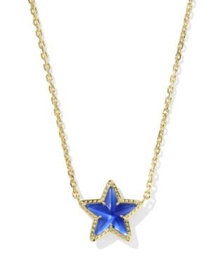 Cassidy Short Pendant Necklace Gold Cobalt Illusion - She Chester