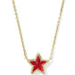 Cassidy Short Pendant Necklace Gold Red Illusion - She Chester