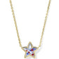 Cassidy Short Pendant Necklace Gold Red White Blue Illusion - She Chester