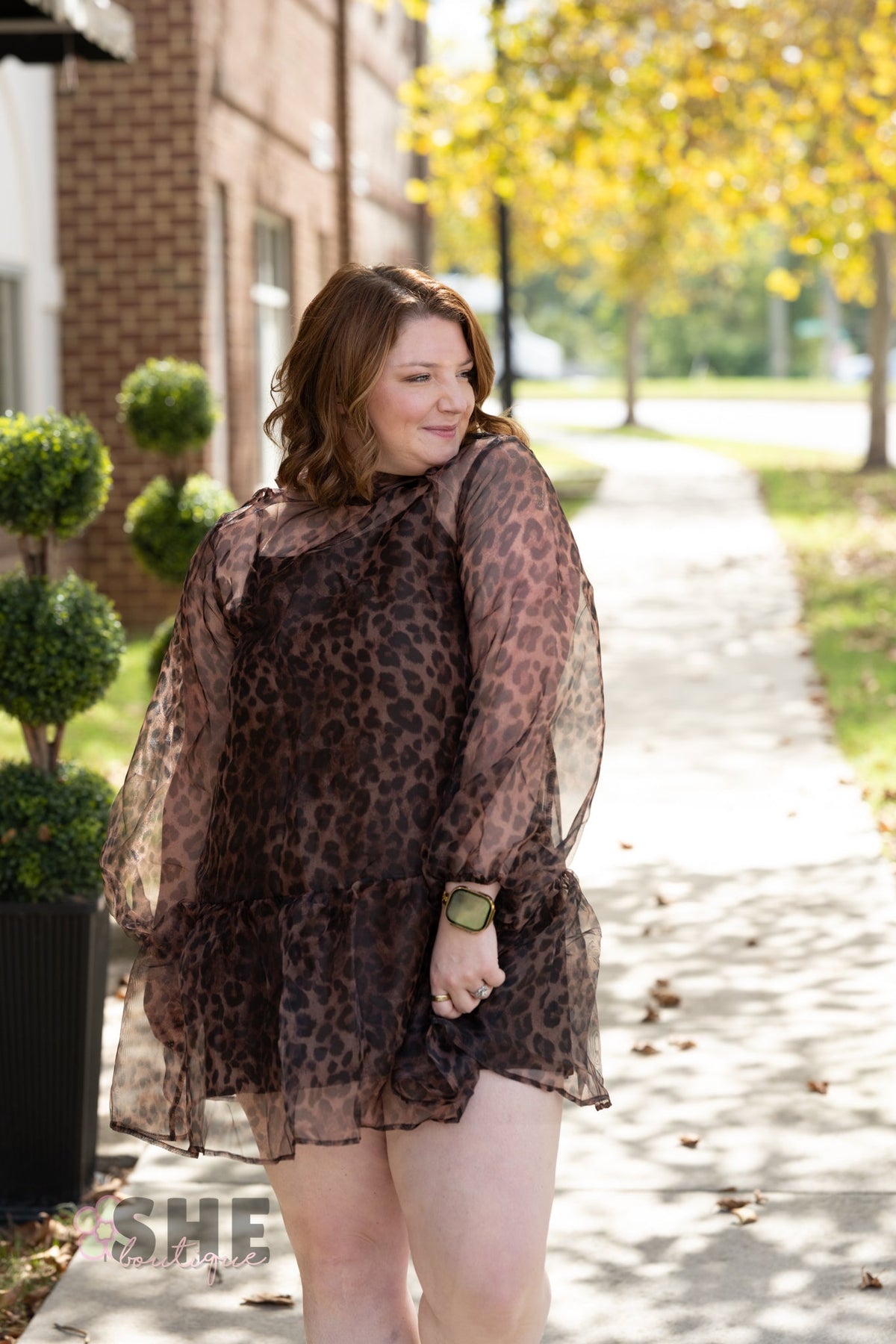 Catelina Cheetah Sheer Dress - She Chester