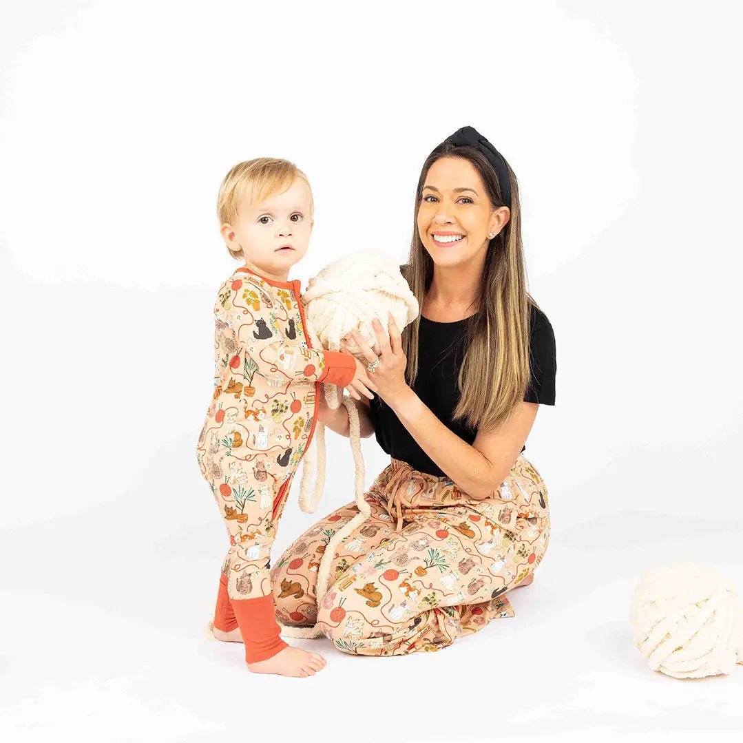 Cats Meow Cat Pets Bamboo Baby Pajamas Convertible Sleeper - She Chester