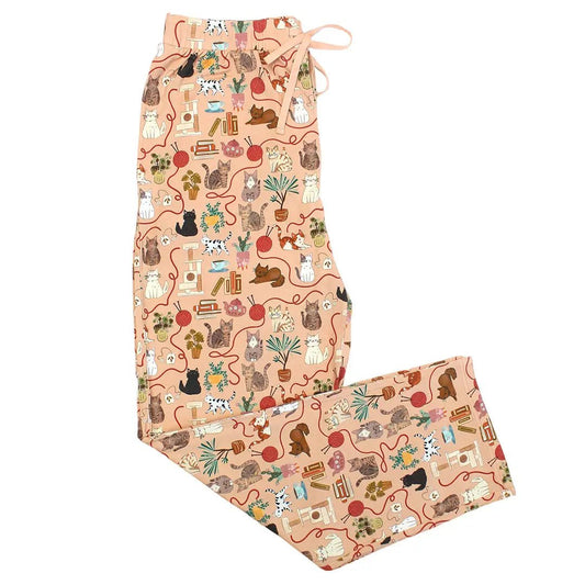 Cats Meow Pets Adult Bamboo Pajamas Unisex Sleep Pants - She Chester