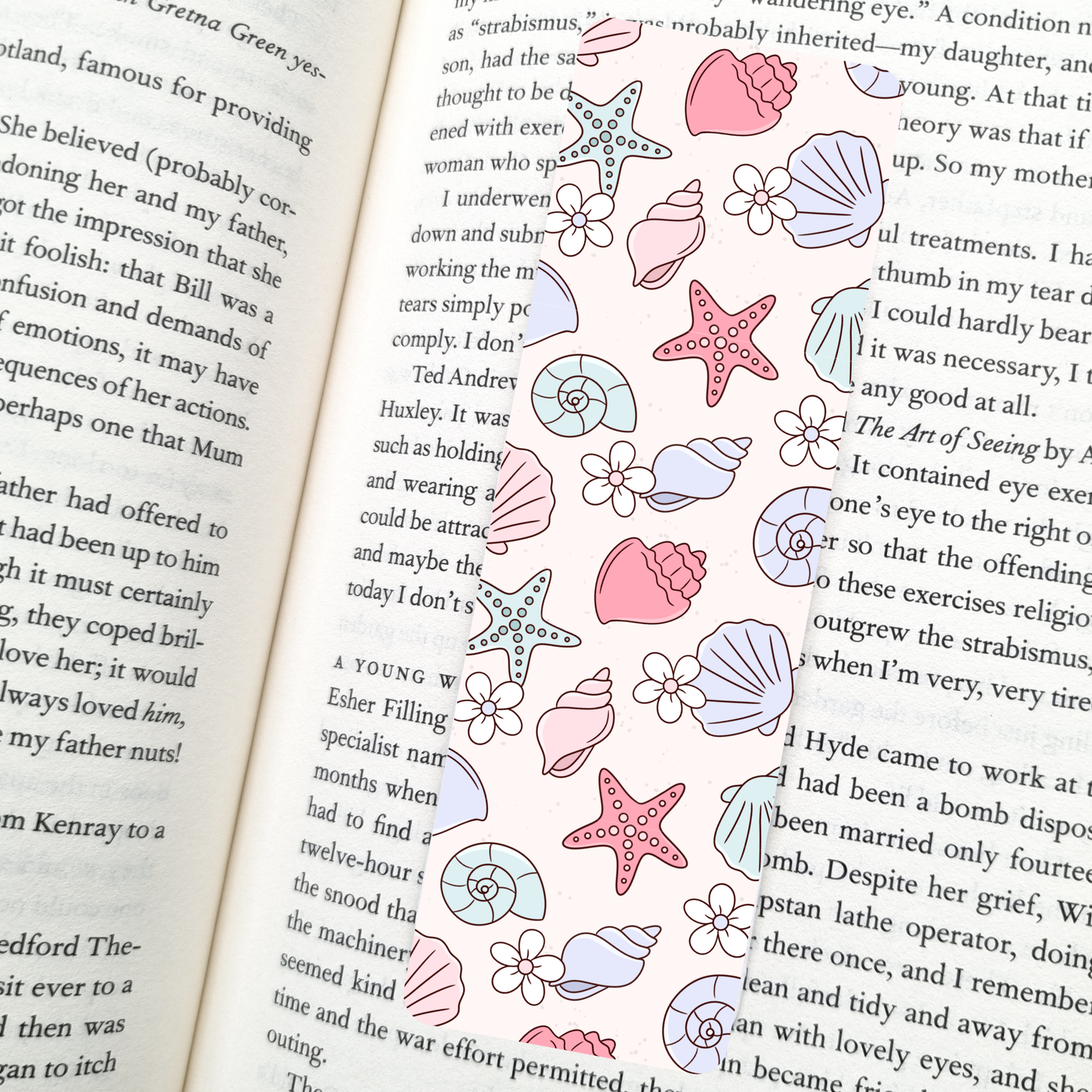 Sand And Shells Bookmark | Soft Matte Laminated 