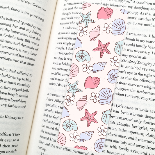 Sand And Shells Bookmark | Soft Matte Laminated 