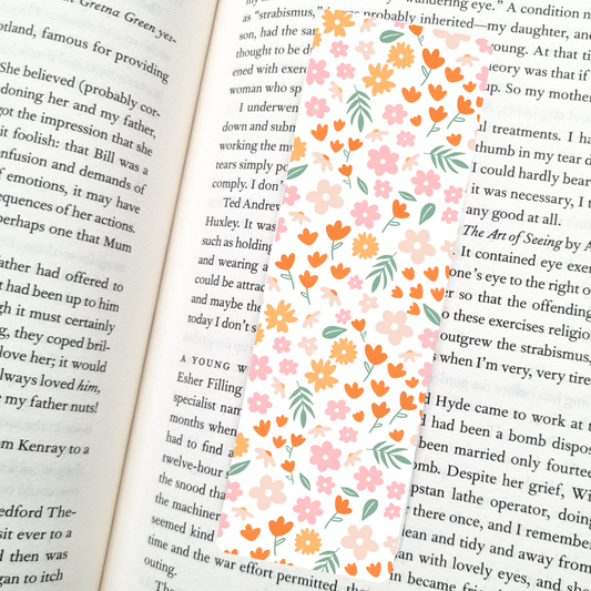 Vintage Floral Bookmark | Soft Matte Laminated 
