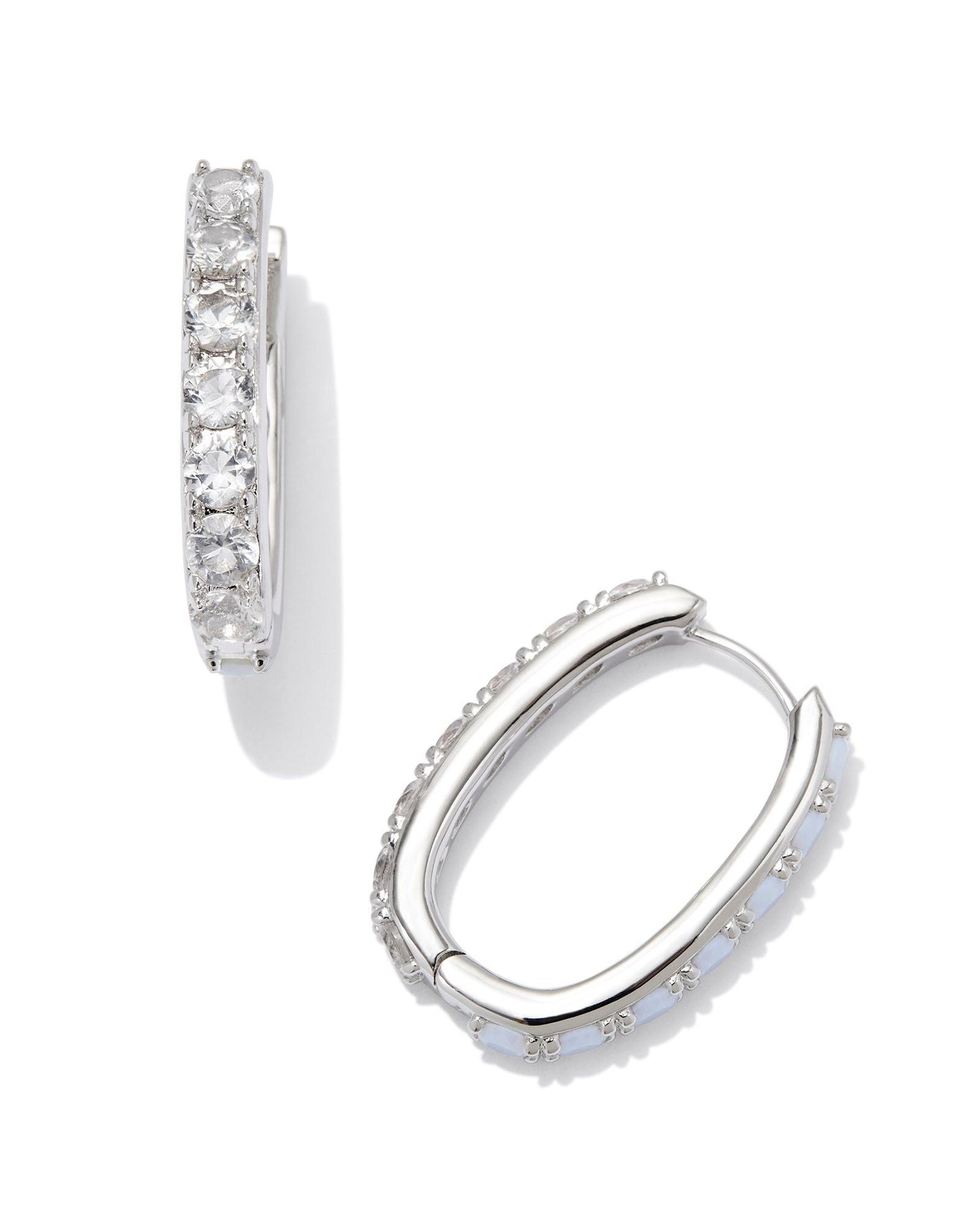 CHANDLER HOOP EARRINGSSILVER WHITE OPALITE MIX - She Chester