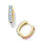 CHANDLER HUGGIE EARRINGSGOLD PINK BLUE MIX - She Chester