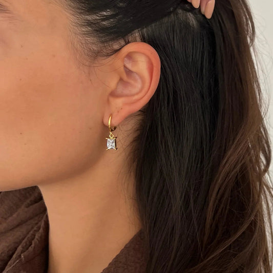 Chantel Baguette Huggie Hoop Gold Earring - She Chester