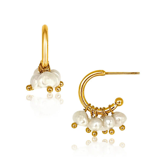Chara Mini Hoop Pearl Earring Ellie Vail - She Chester