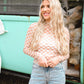 Checkered Mesh Fitted Top - She Chester