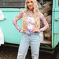 Checkered Mesh Fitted Top - She Chester