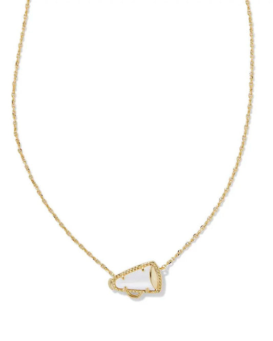 Cheer Pendant Necklace Gold White MOP - She Chester