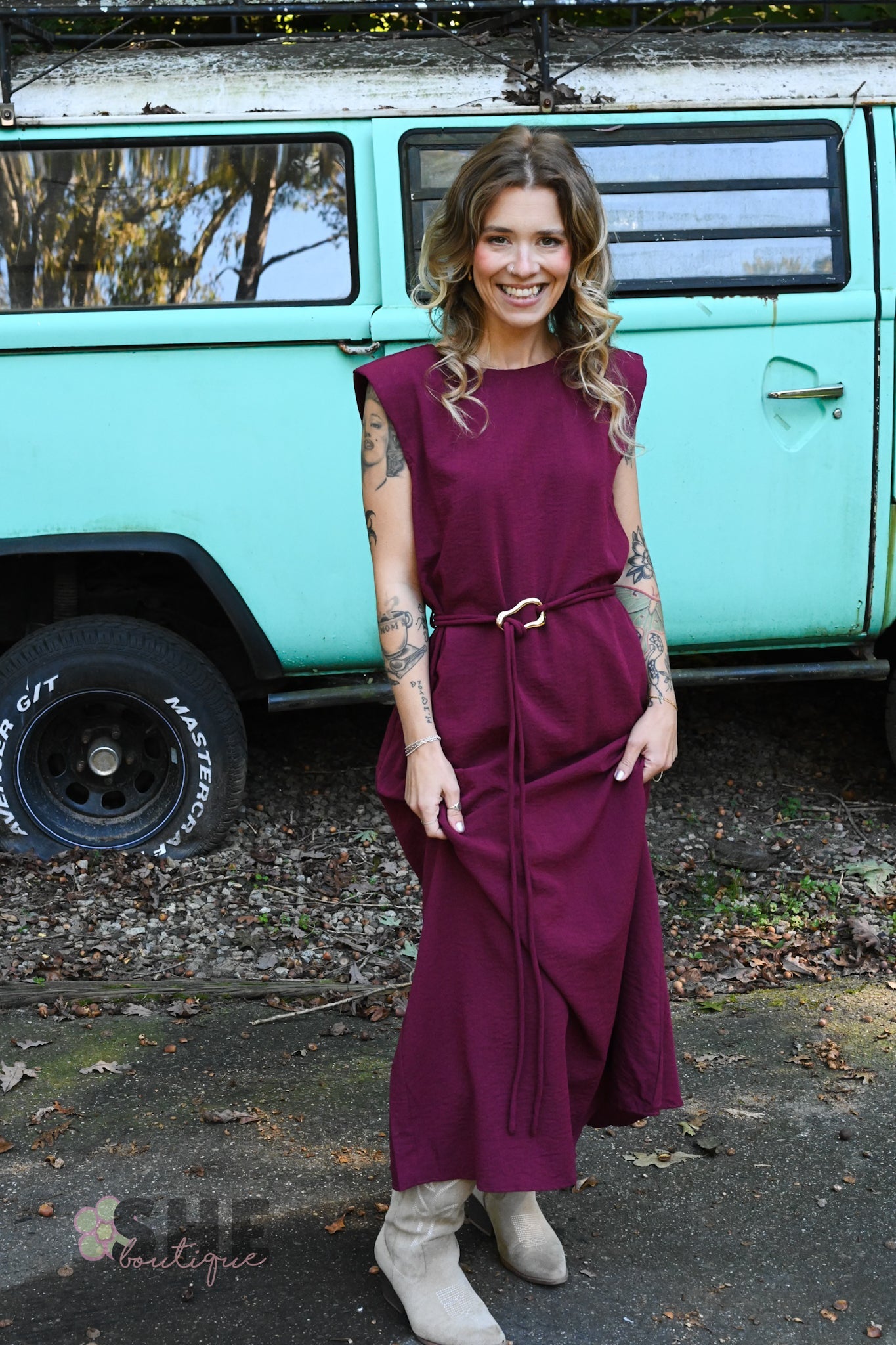 Cherrie Belted Maxi Dress - She Chester