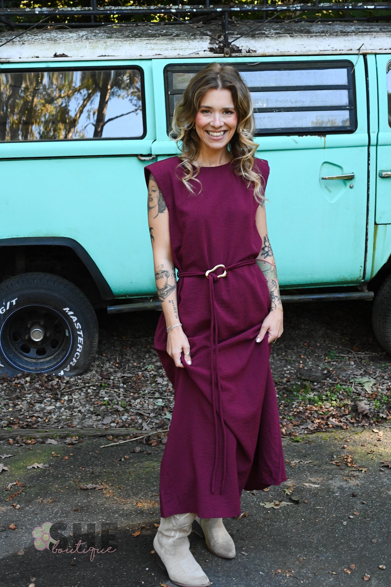 Cherrie Belted Maxi Dress - She Chester