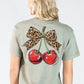 Cherry Cheetah Bow Mineral Wash Tee - She Chester