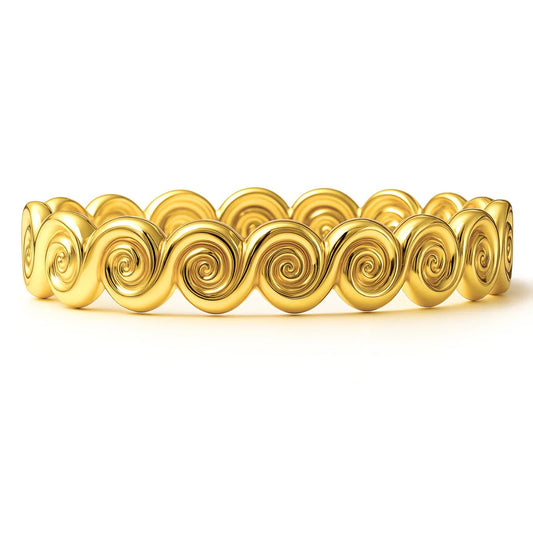 Chrishell Shell Bangle Bracelet Gold - She Chester