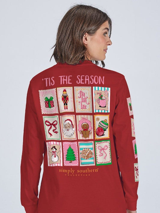 Christmas Stamps LS Tee - She Chester