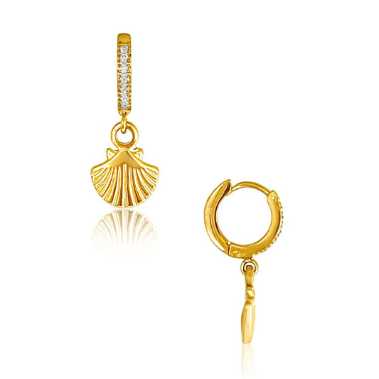 Citara Huggie Hoop Shell Earring - She Chester