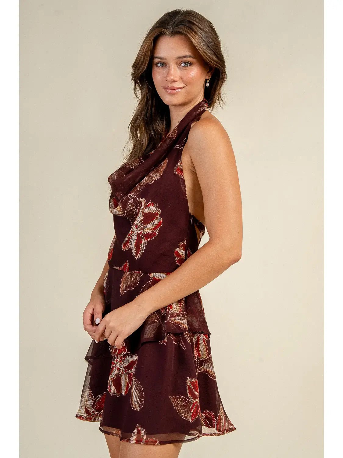 Clara Brown Floral Mini Dress - She Chester