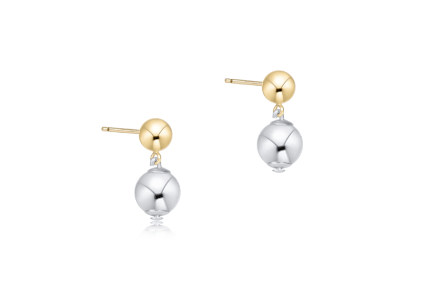 Classic 8mm Ball Drop Stud - Mixed Metal - She Chester
