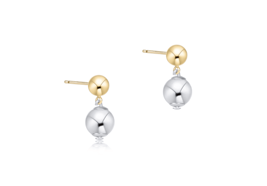 Classic 8mm Ball Drop Stud - Mixed Metal - She Chester