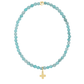Classic Amazonite 3mm Bracelet - Signature Cross Gold Charm - She Chester