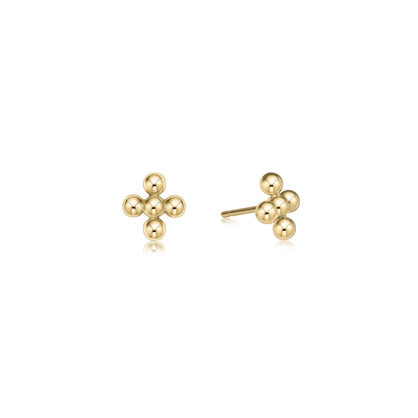Classic Beaded Signature Criss Stud 4mm Gold - She Chester