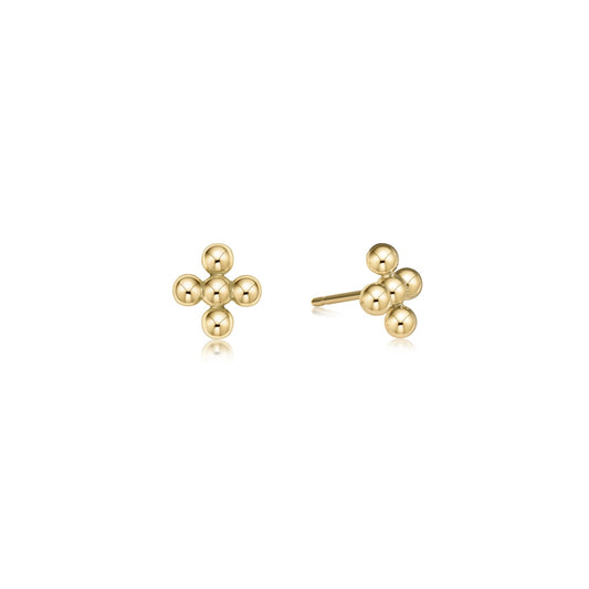Classic Beaded Signature Criss Stud 4mm Gold - She Chester