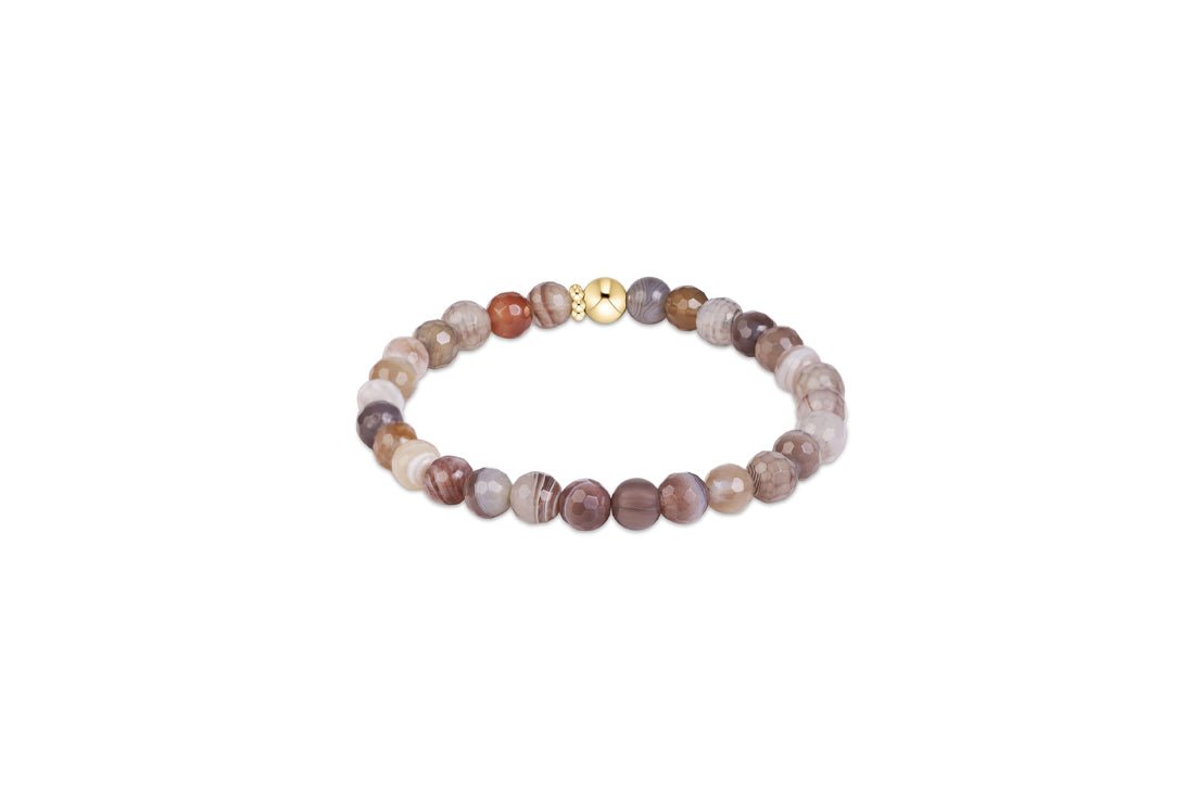 Classic Gemstone 6mm Bracelet - Botswana Agate - She Chester
