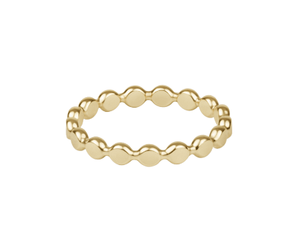 Classic Gold 2.5mm Beaded Disc Ring - Size 8 - She Chester