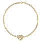 Classic Gold 2mm Bead Bracelet - Love Small Gold Charm - She Chester