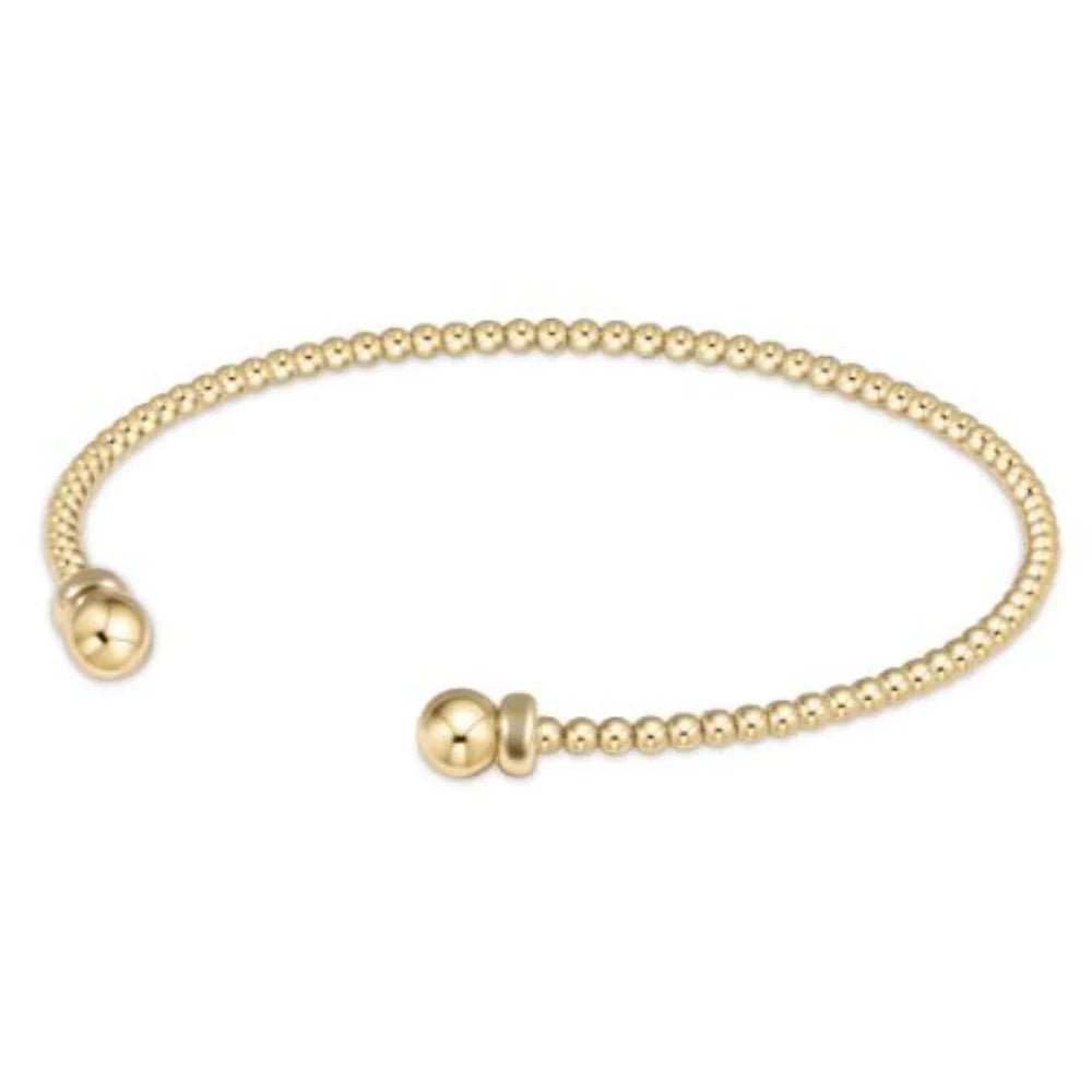 Classic Gold 2mm Bead Cuff - Gold - She Chester