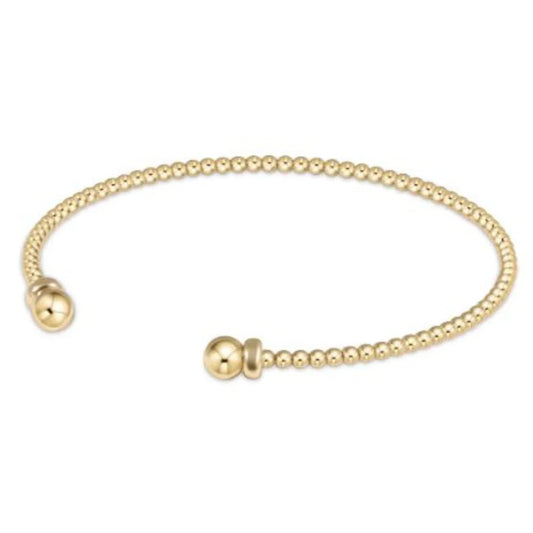 Classic Gold 2mm Bead Cuff - Gold - She Chester