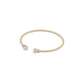 Classic Gold 2mm Bead Cuff - Pearl - She Chester