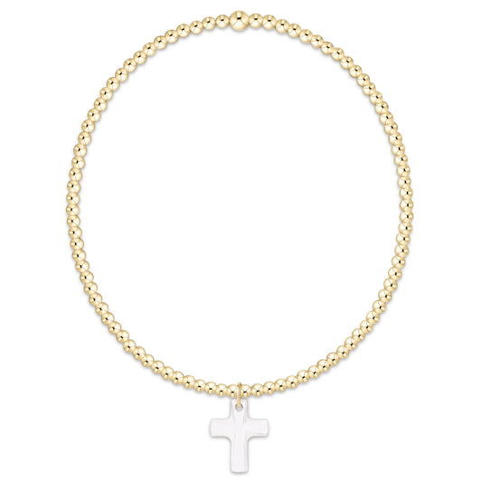 Classic Gold 2mm Bracelet - Blessed Crystal Charm - She Chester