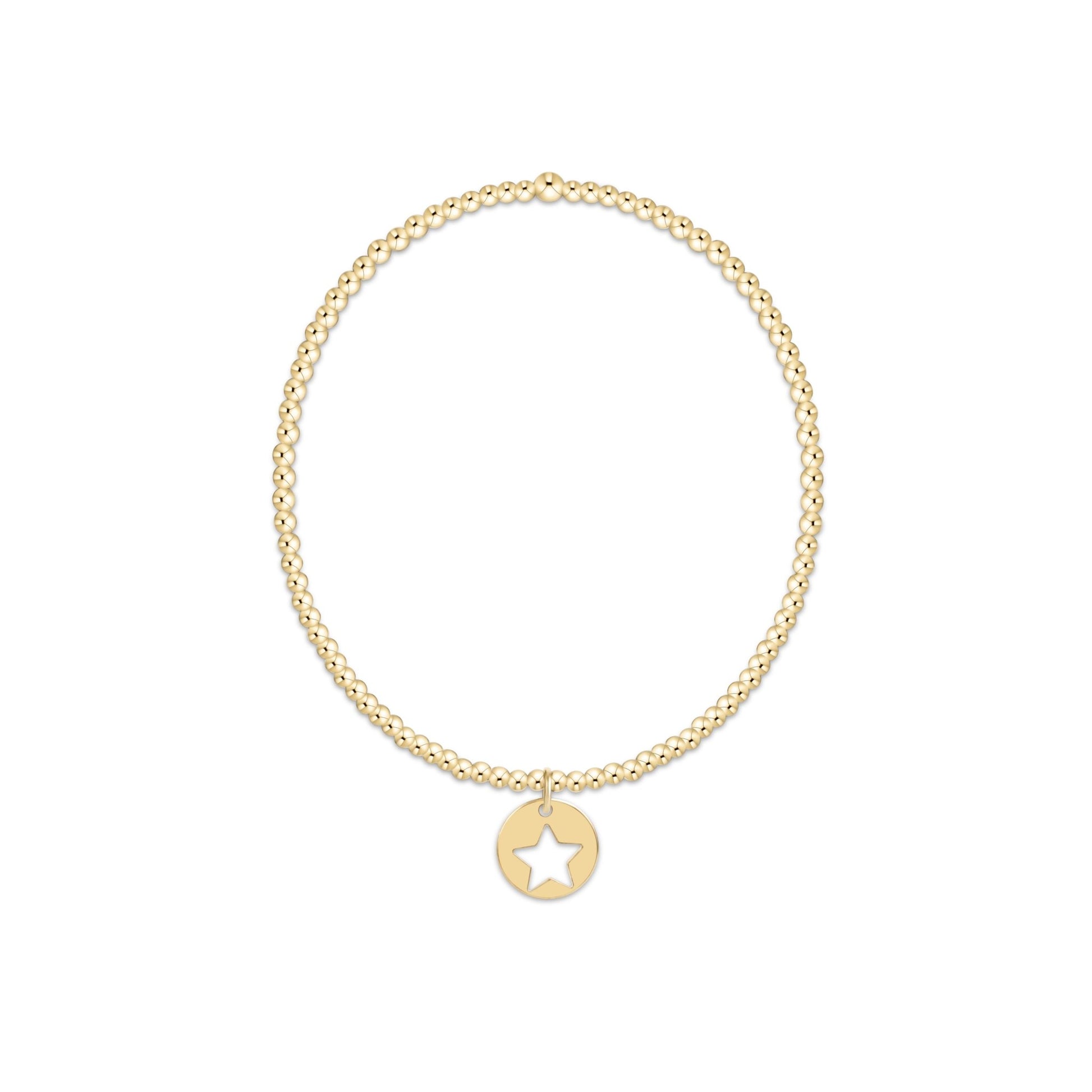Classic Gold 2mm Bracelet - Star Small Gold Disc - She Chester