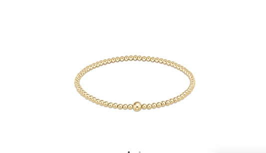 Classic Gold 3mm Bead Bangle - She Chester