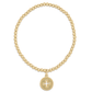 Classic Gold 3mm Bead - Cross Disc Bracelet - She Chester
