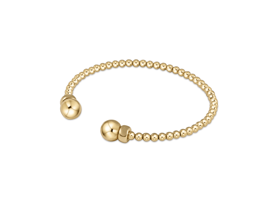 Classic Gold 3mm Bead Cuff - Gold - She Chester