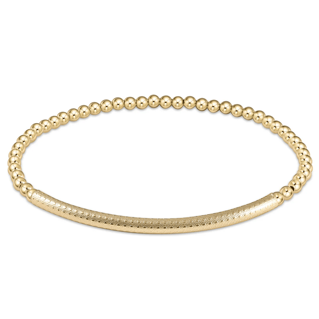 Classic Gold 3MM Bliss Bar Textured - She Chester