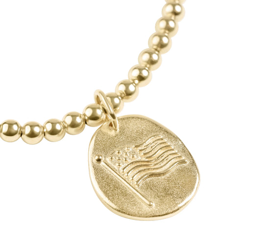 Classic Gold 3mm Bracelet - Inspire America Gold Disc - She Chester